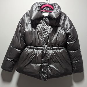 a new day metallic pewter puffer jacket